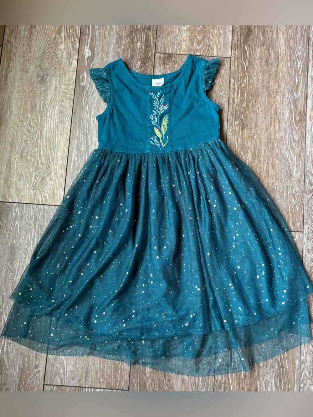 Hanna Andersson Teal Elsa Sparkle Dress